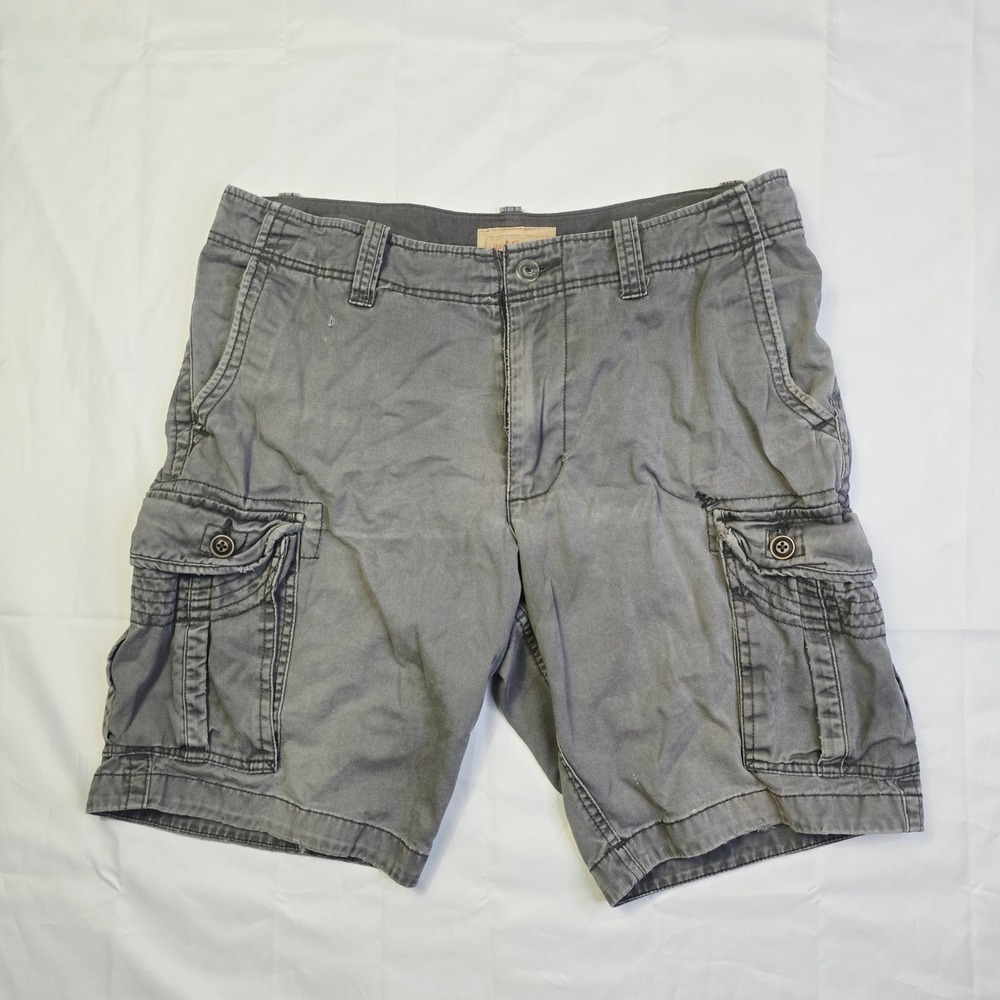 Red Camel Men's Cargo Shorts Size 36 Gray Cotton Twill Multi-Pocket Casual Q21